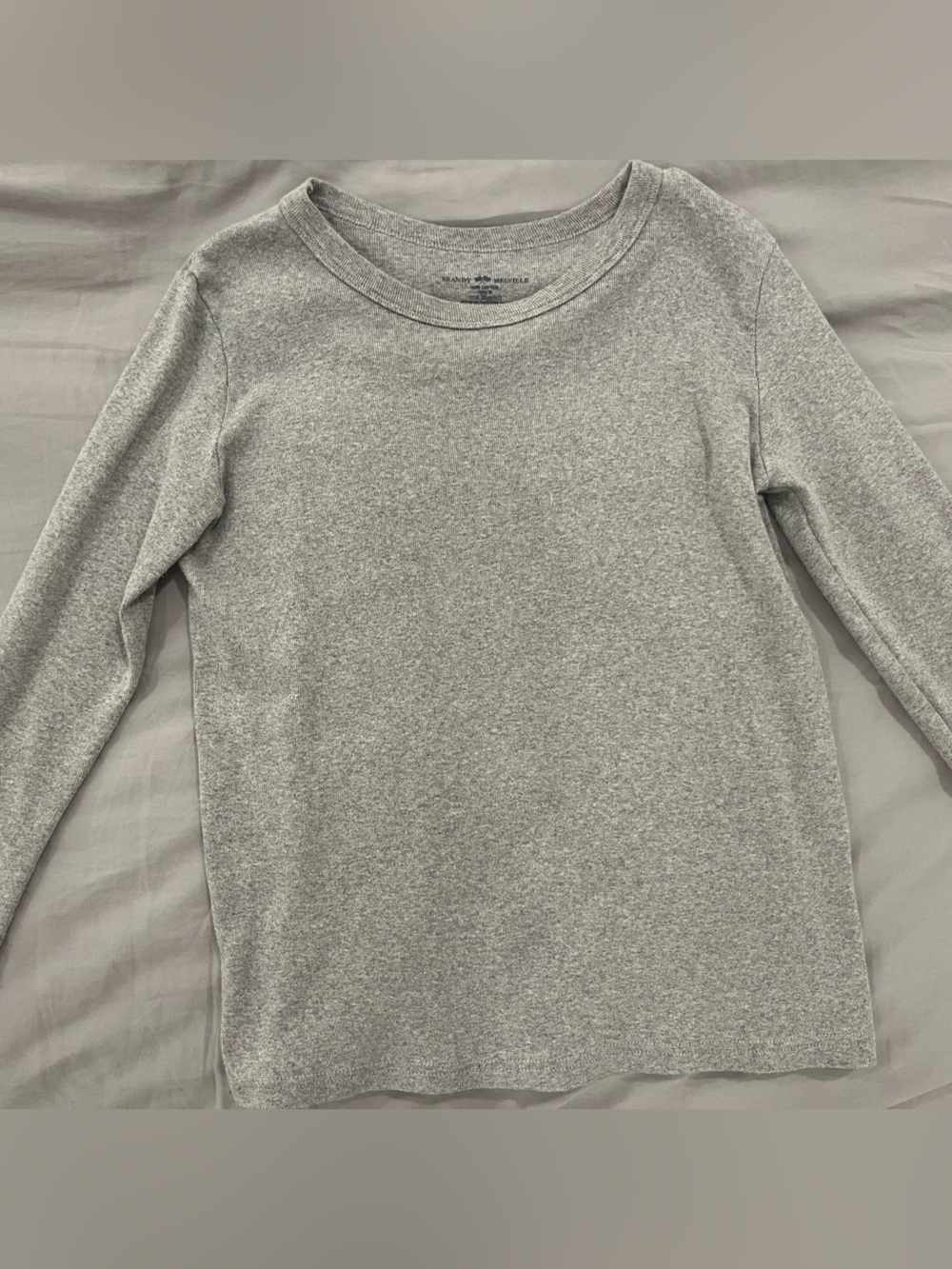 Brandy Melville ribbed grey long sleeve top